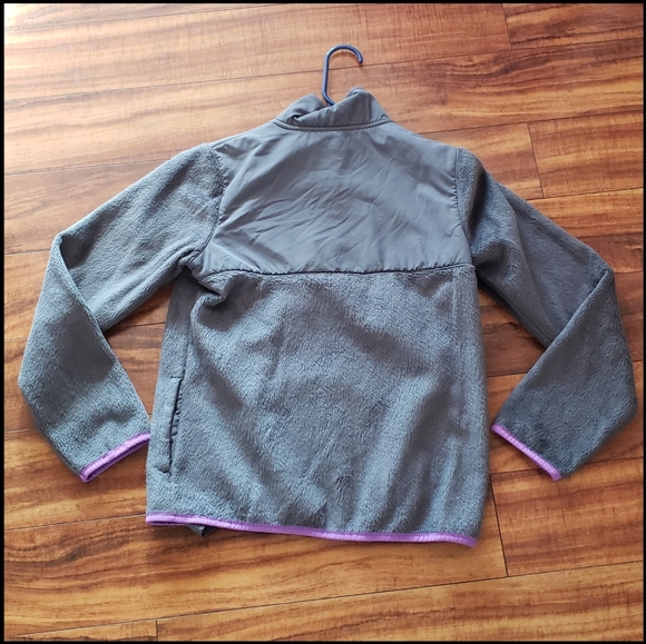 Old Navy XL gray purple fleece girls zip sweater - Picture 4 of 7